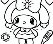 Coloriage My Melody kawaii au crayon