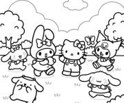 Coloriage My Melody s'amuse dans la foret de Maryland