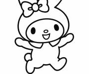 Coloriage My Melody saute de joie