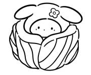 Coloriage My Melody se blottit