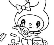 Coloriage My Melody se maquille