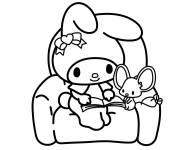 Coloriage My Melody sur le fauteuil