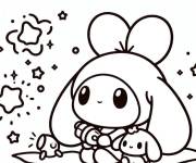 Coloriage My Melody sur le tapis