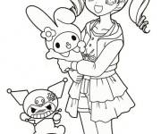 Coloriage My Melody, Uta Yumeno et Kuromi