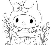 Coloriage Sc&egrave;ne de My Melody dans une tasse