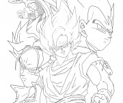Coloriage Dessin de Dragon Ball Z facile