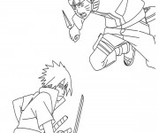 Coloriage Dessin Naruto Vs Sasuke