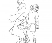 Coloriage Dessin Sasuke et Naruto
