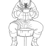Coloriage Naruto entrain de manger
