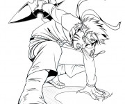 Coloriage Naruto Uzumaki porte son arme facile