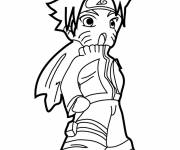 Coloriage Naruto Uzumaki pr&ecirc;t au combat