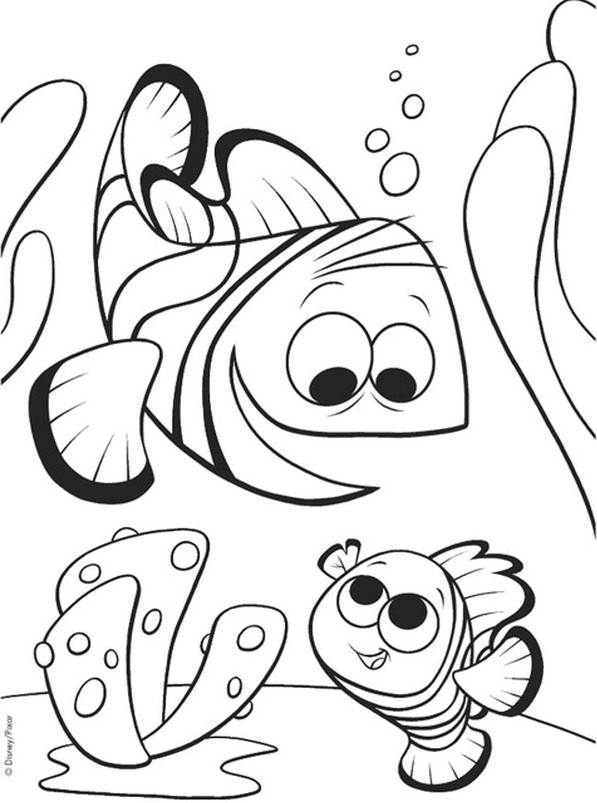 Coloriage et dessins gratuits Marin discute avec Nemo à imprimer