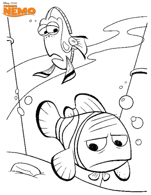 Coloriage Marin Triste Le Monde De Nemo Dessin Gratuit à