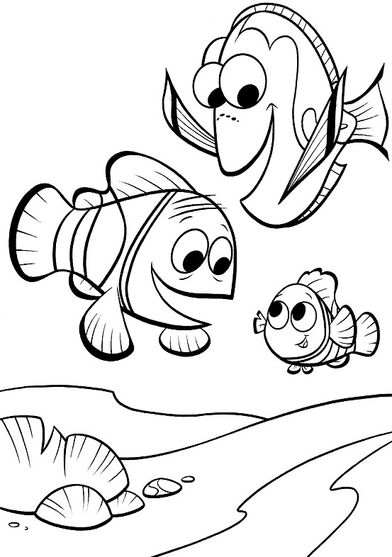 Coloriage Nemo Dory Et Marin Dessin Gratuit à Imprimer