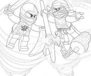 Coloriage Bataille finale de deux héros Ninjago