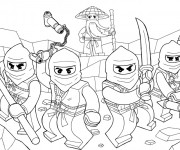 Coloriage Ninjago au combat