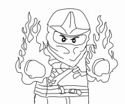 Coloriage et dessins gratuit Ninjago Kai en feu à imprimer