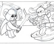 Coloriage Star Wars Dark Vador contre Ninja