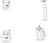 Coloriage et dessins gratuit Bloc de nombre de 6 &agrave; 9 simple sur ordinateur à imprimer