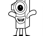 Coloriage et dessins gratuit Emoji  Numberblocks 1 facile à imprimer