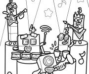Coloriage Groupe de musique de Numberblocks