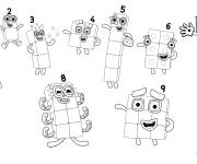 Coloriage Les num&eacute;ros de 1 &agrave; 10 de Numberblocks
