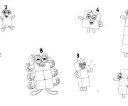 Coloriage et dessins gratuit Les num&eacute;ros de 1 &agrave; 8 de Numberblocks à imprimer
