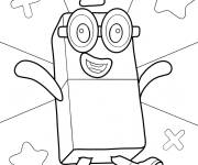 Coloriage Numberblock 2 en sautant de joie