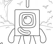 Coloriage Numberblocks 1 avec un seul &oelig;il