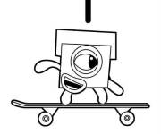 Coloriage et dessins gratuit Numberblocks 1 patinage à imprimer