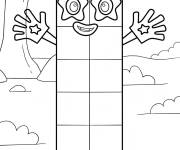 Coloriage Numberblocks 10 avec des gants
