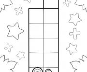 Coloriage Numberblocks 11 avec des motifs en feuilles