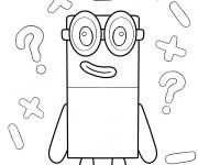 Coloriage Numberblocks 2 et signes de math&eacute;matiques