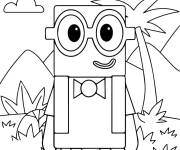 Coloriage Numberblocks 2 portant des lunettes