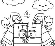 Coloriage Numberblocks 4 dans la nature