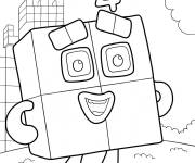 Coloriage Numberblocks 4 en marchant