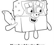 Coloriage et dessins gratuit Numberblocks 4 rigolo à imprimer