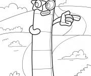 Coloriage Numberblocks 5 donne la direction