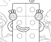 Coloriage Numberblocks 6 dans la nature