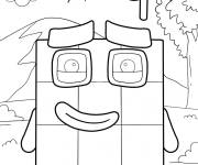 Coloriage Numberblocks 9 et le jour ensoleill&eacute;