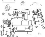 Coloriage Numberblocks dans la compagne
