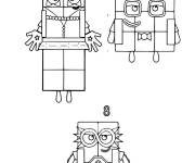Coloriage Numberblocks de 8,9 et 10  imprimable