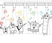 Coloriage Numberblocks et la bande des nombres