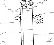 Coloriage Numberblocks num&eacute;ro 5 en dansant