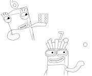 Coloriage Numberblocks num&eacute;ro 6 et 7 fun
