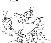 Coloriage Dee Dee avec Oggy