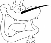 Coloriage Joey se moque de Oggy dessin