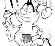 Coloriage Les aventures d'Oggy et les cafards