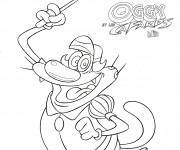 Coloriage Oggy attrape Marky dessin en ligne