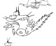 Coloriage Oggy choqu&eacute; humoristique